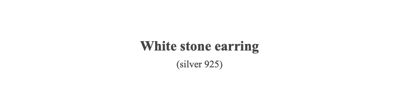White stone earring(silver 925)