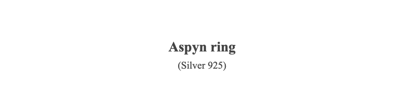 Aspyn ring(Silver 925)