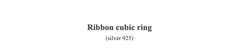 Ribbon cubic ring(silver 925)