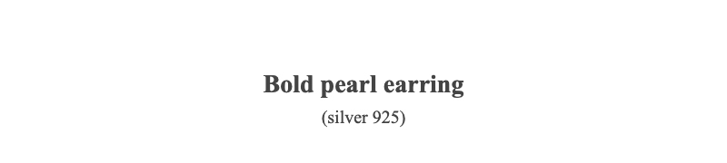 Bold pearl earring(silver 925)
