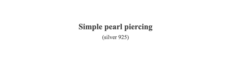 Simple pearl piercing(silver 925)