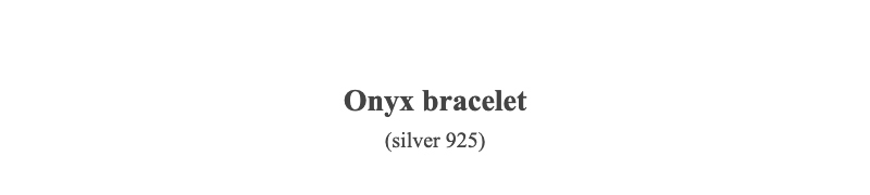 Onyx bracelet(silver 925)