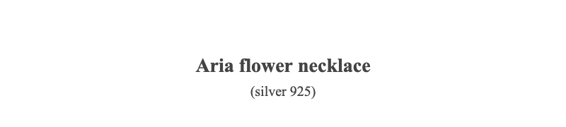 Aria flower necklace(silver 925)