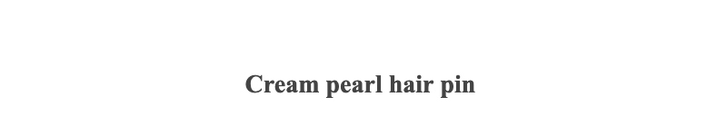 Cream pearl hair pin