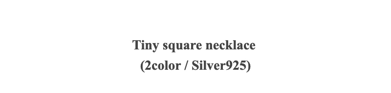 Tiny square necklace(2color / Silver925)