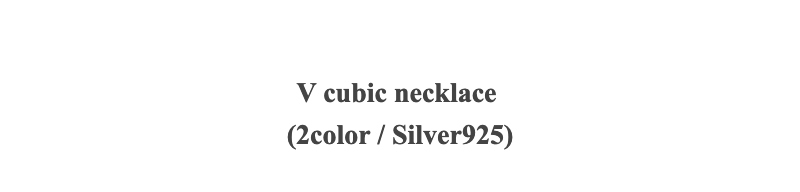 V cubic necklace(2color / Silver925)