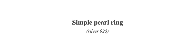 Simple pearl ring(silver 925)