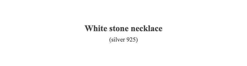 White stone necklace(silver 925)
