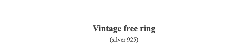Vintage free ring(silver 925)