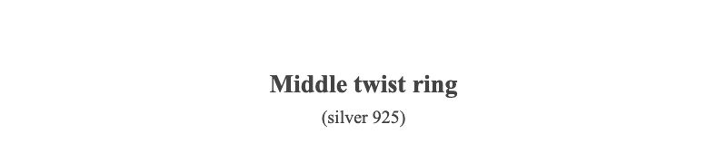 Middle twist ring(silver 925)