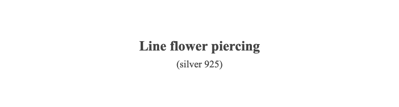 Line flower piercing(silver 925)