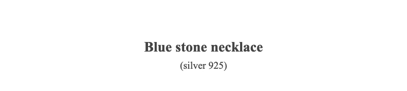Blue stone necklace(silver 925)