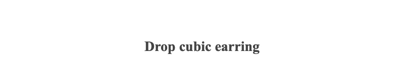 Drop cubic earring